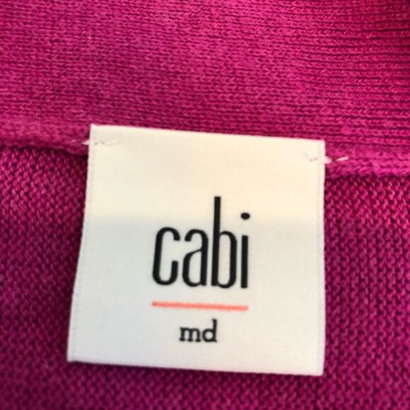 Cabi dark pink open front slightly cropped cardigan sweater size Medium #5013 - Picture 9 of 15